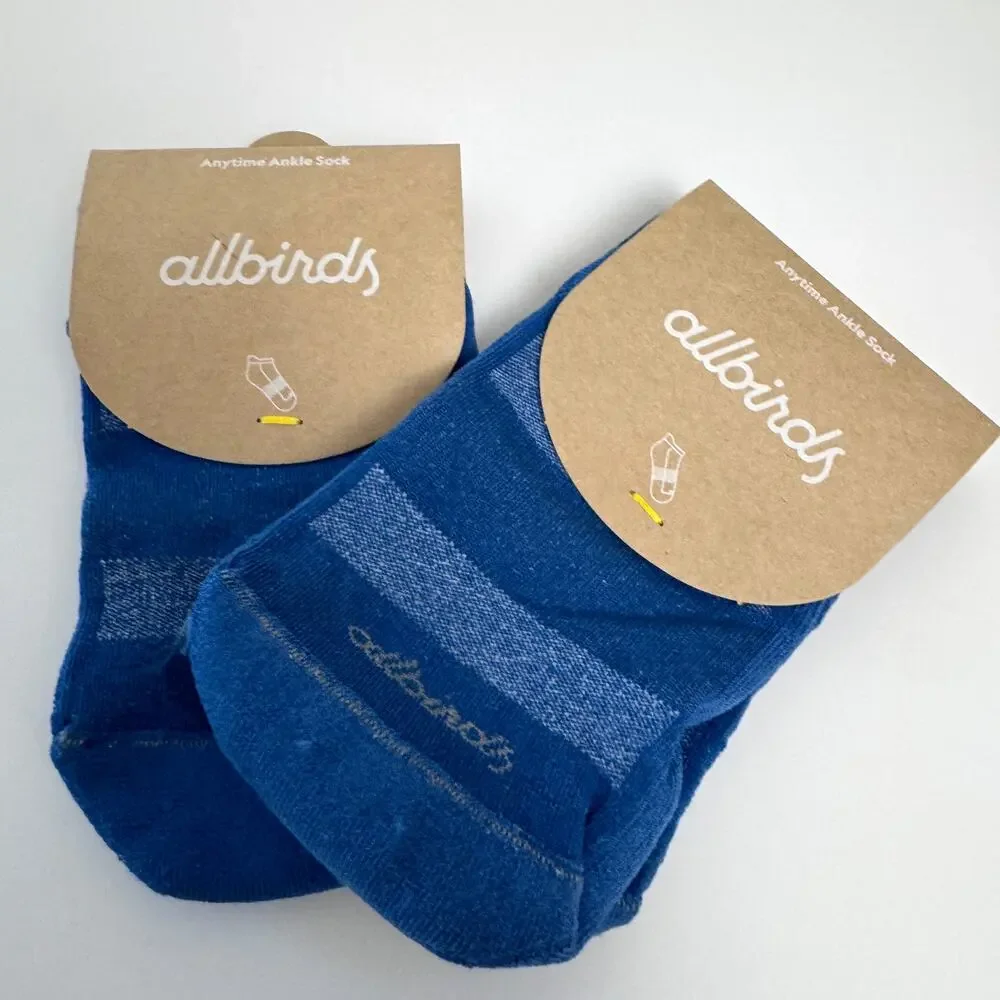 Allbirds Womens Anytime Ankle Sock Size S US 5-7 Bundle 2 Made USA Basin Blue